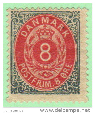 DEN SC #28 MH (Partial Gum)  1875 Numeral - Unused Stamps