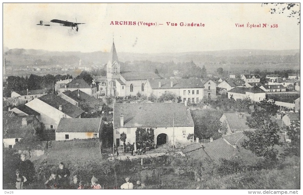 Arches (Vosges) - Vue Générale - Avec Aéroplane - Edition A. Bouteiller - Arches