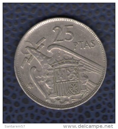 Espagne 1957 Pièce De Monnaie Coin 25 Pesetas Franco Caudillo - 25 Pesetas