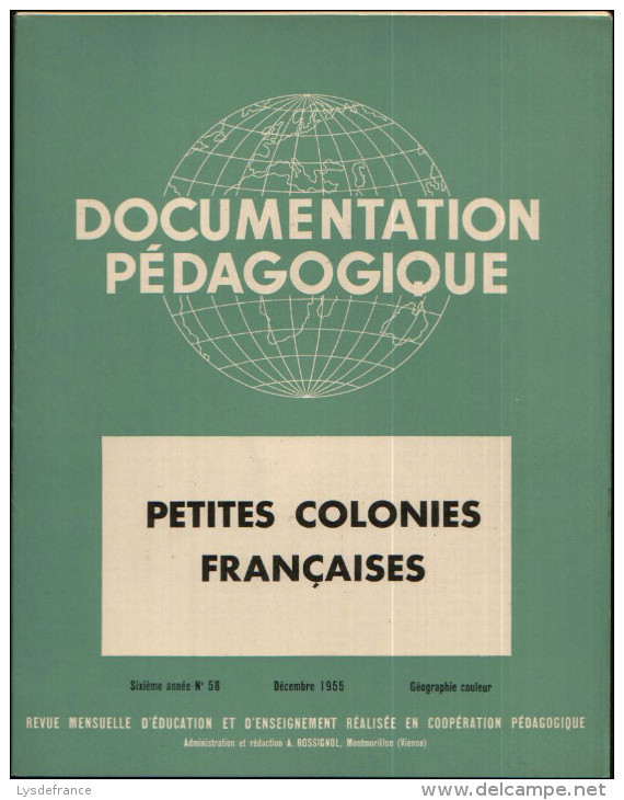 DOCUMENTATION PEDAGOGIQUE ROSSIGNOL N°58  DECEMBRE 1955 - PETITES COLONIES FRANCAISES - Fiches Didactiques