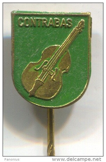 CONTRABAS KONTRABASS  Double Bass - Musical Instruments Music ,  Vintage Pin Badge - Musik