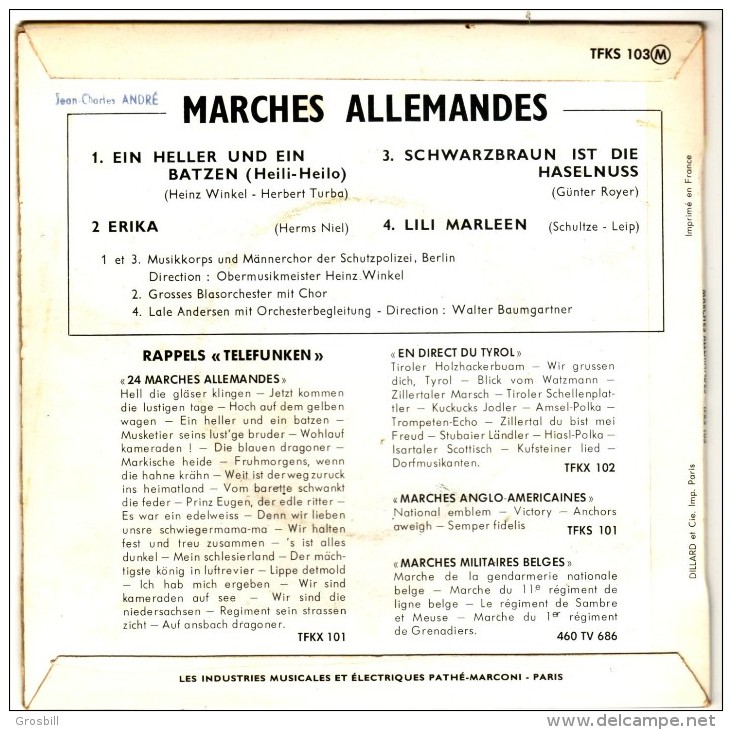 COLLECTIF : Marches Allemandes : Ein Heller And Ein Batzen (Heili-Heilo) / Lili Marleen + 2 (EP) - Other - German Music