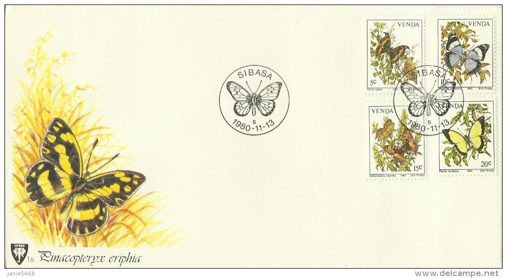 Venda 1980 Butterflies FDC - Venda