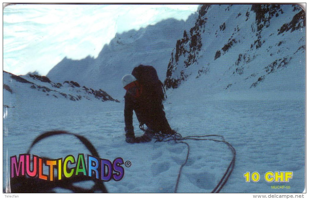 SUISSE PREPAID MULTICARDS CLUMBING IN HIGH MOUNTAIN ESCALADE HAUTE MONTAGNE 10 CHF UT - Bergen