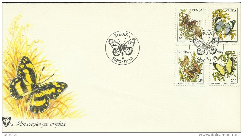 Venda 1980 Butterflies FDC - Venda