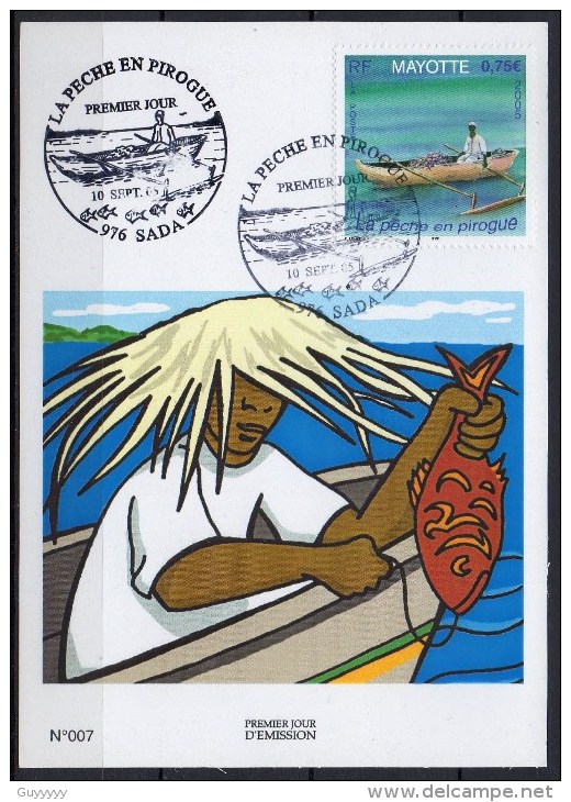 Mayotte - 2005 - Carte - La Pêche En Pirogue - Lettres & Documents