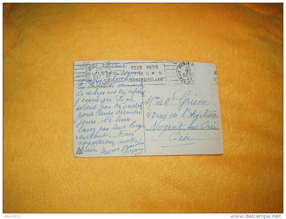 CARTE POSTALE ANCIENNE CIRCULEE DE 1947. / BONNE FETE / ELIE LECHAT / CACHET - Other & Unclassified