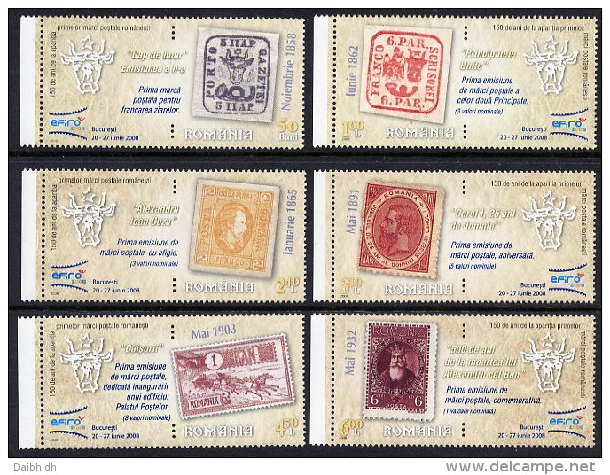 ROMANIA 2008 EFIRO Philatelic Exhibition  Set Of 6  MNH / **.  Michel 6299-304 - Unused Stamps
