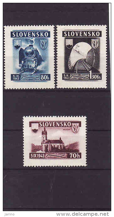 Slovakia 1943 Mi 124-126 **, Mint - Ongebruikt