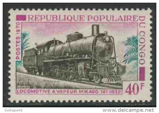 Congo Brazzaville 1970 Mi 261 ** “Mikado 141” Steam Locomotive (1932) – Congo Railways / Dampflok Mikado 141 (1932) - Treinen