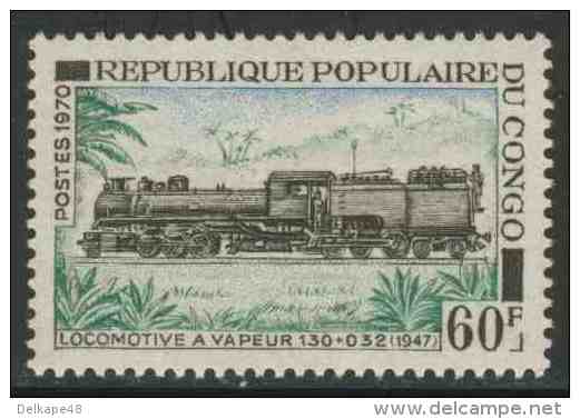 Congo Brazzaville 1970 Mi 262 ** Super-Golwe Steam Locomotive (1947) – Congo Railways / Dampflok 130+32 (1947) - Treinen