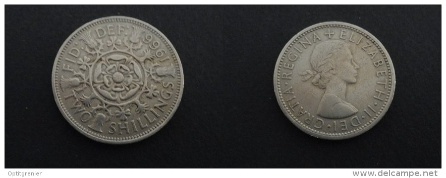 1966 - 2 SHILLINGS GREAT BRITAIN UK ENGLAND - J. 1 Florin / 2 Schillings