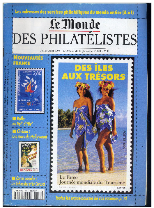 Le Monde Des Philatelistes 1995   N° 496 + 497 + 498  Theme Le Cinema  Les Festivals +les Vedettes Françaises + Stars à - Frans (vanaf 1941)