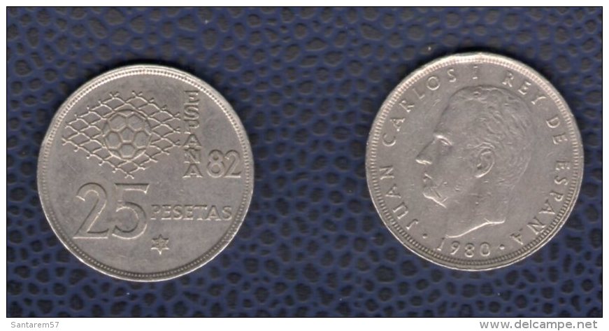 Espagne 1980 Pièce De Monnaie Coin 25 Pesetas Roi Juan Carlos Foot 1982 - 25 Pesetas