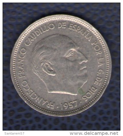 Espagne 1957 Pièce De Monnaie Coin 50 Pesetas Franco Caudillo - 50 Pesetas