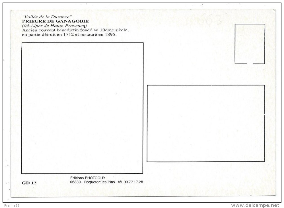 Multivues -PRIEURE DE GANAGOBIE -ANCIEN COUVENT BENEDICTIN...... -Alpes De Haute Provence (04) - Autres & Non Classés