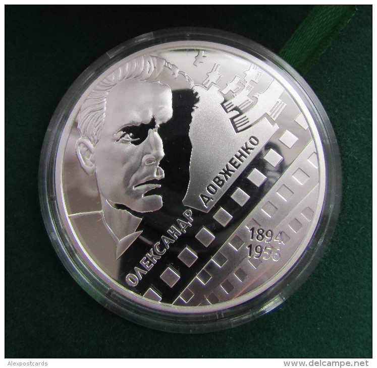 UKRAINE 2014. SILVER Ag 925 COIN 20 HRYVNIAS "OLEXANDER DOVZHENKO, CINEMA DIRECTOR, WRITER & FILMMAKER". PROOF UNC + BOX - Ukraine