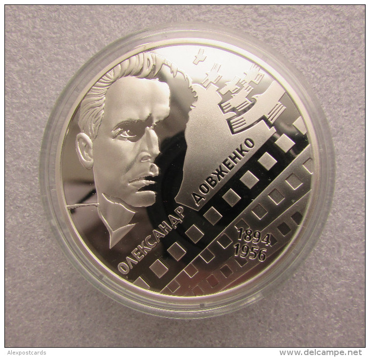 UKRAINE 2014. SILVER Ag 925 COIN 20 HRYVNIAS "OLEXANDER DOVZHENKO, CINEMA DIRECTOR, WRITER & FILMMAKER". PROOF UNC + BOX - Ukraine