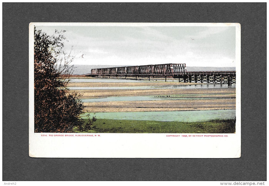 Rio Grande Bridge Albuquerque New Mexico Phostint 1910c Postcard - Detroit Photographic Co. - Albuquerque