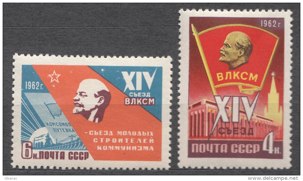 Russia SSSR 1962 Mi#2585-2586 Mint Never Hinged - Unused Stamps