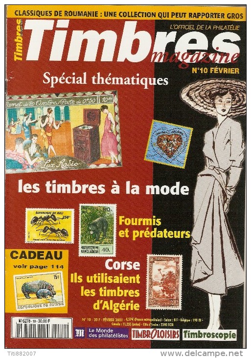 Timbres  Magazine    -    N°  10   -    Février     2001 - Français (àpd. 1941)