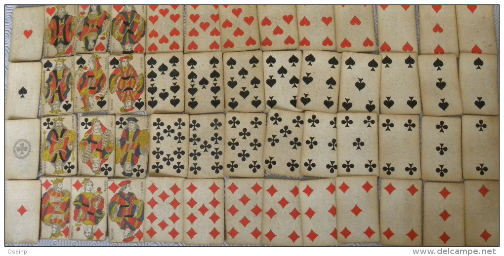 Ancien Jeu De 52 Cartes à Jouer Sans Chiffre Republique Française Estampillé Décret 12 Avril 1890 - 54 Cards