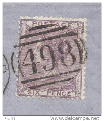 8659-GRANDE FRAMMENTO DI LETTERA AFFRANCATA SIX PENCE - Storia Postale