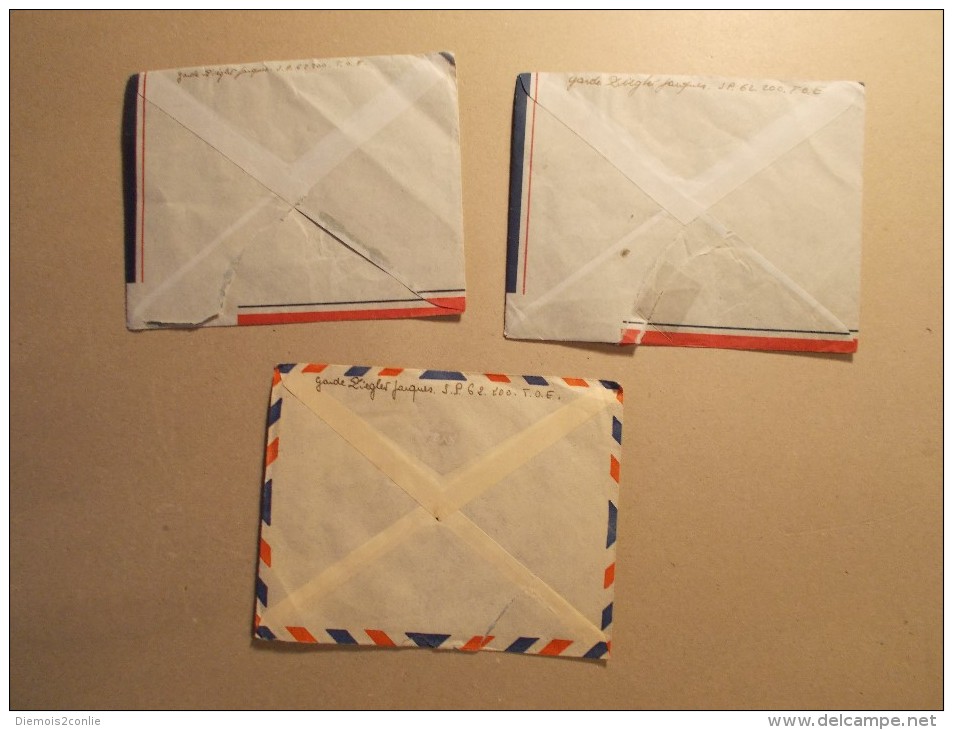 Marcophilie - Lot 3 Enveloppes Obliteration Militaire Postes Aux Armées TOE (13/14) - War Of Indo-China / Vietnam