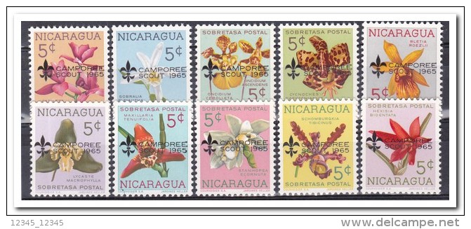 Nicaragua 1965, Postfris MNH, Flowers With Overprint CAMPOREE SCOUT 1965 - Nicaragua