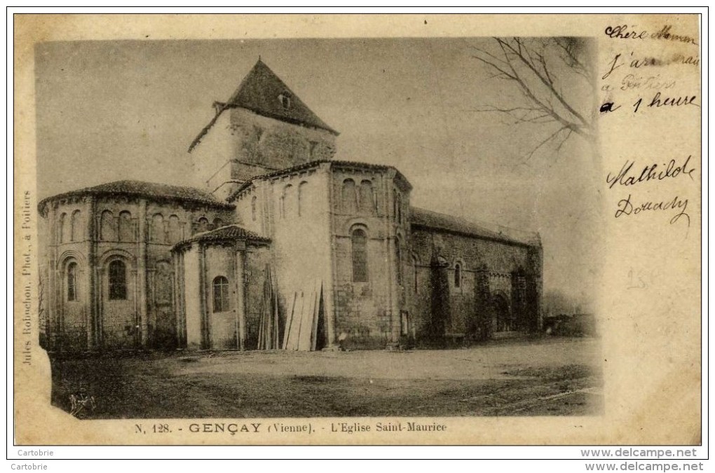 86 - GENÇAY - L'Église Saint-Maurice - Dos Non Divisé - Éditeur Jules Robuchon - Gencay
