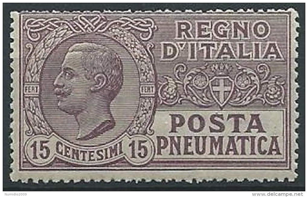 1913-23 REGNO POSTA PNEUMATICA 15 CENT MNH ** - T40 - Pneumatische Post