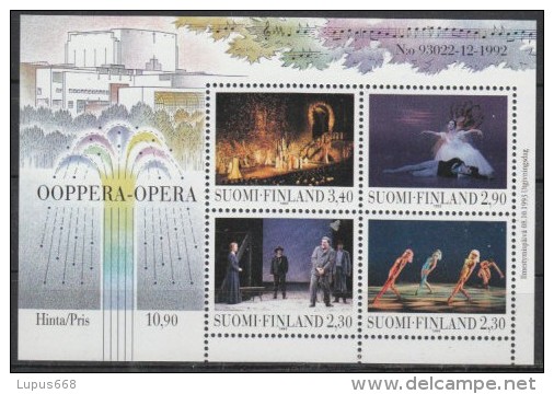 Finnland 1993  MiNr. 1229/1232  (Block 10)   ** / Mint   Oper - Nuevos