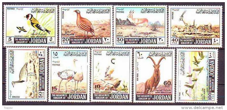 JORDAN  -  BIRDS - ANIMALS  - ANTILOPE - Ostrich - 1968  -  MNH ** - Ostriches