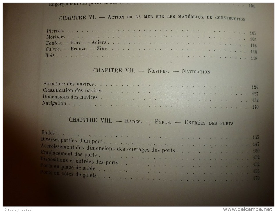 1914 Cours de TRAVAUX MARITIMES tome I par Baron Quinette de Rochemont et Henry Desprez