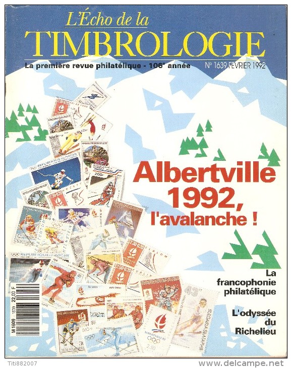 L' Echo De La Timbrologie   -    N°  1639   -    Février    1992 - Français (àpd. 1941)