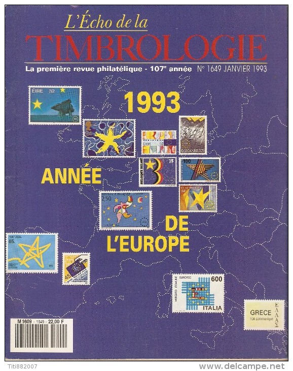 L' Echo De La Timbrologie   -    N°  1649   -    Janvier   1993 - Français (àpd. 1941)