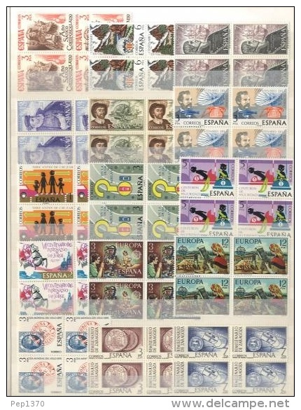 COLECCION COMPLETA  ESPAÑA - BLOQUE DE CUATRO - COLECCION 1976/1990 ** MNH - Collections