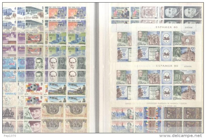 COLECCION COMPLETA  ESPAÑA - BLOQUE DE CUATRO - COLECCION 1976/1990 ** MNH