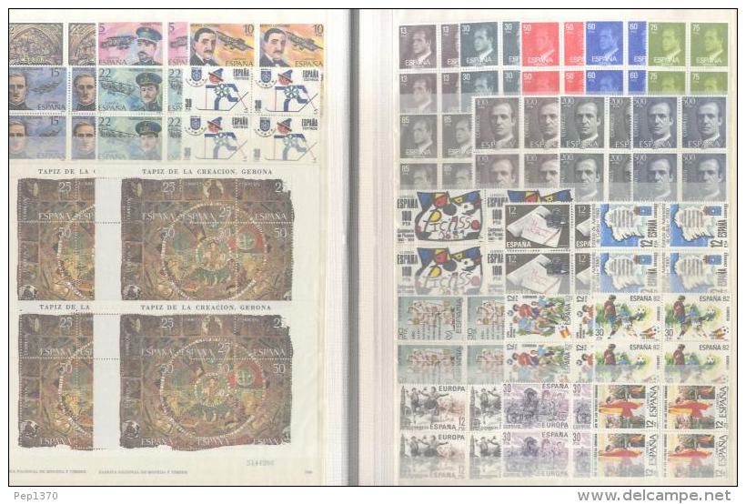 COLECCION COMPLETA  ESPAÑA - BLOQUE DE CUATRO - COLECCION 1976/1990 ** MNH