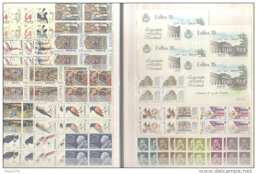 COLECCION COMPLETA  ESPAÑA - BLOQUE DE CUATRO - COLECCION 1976/1990 ** MNH