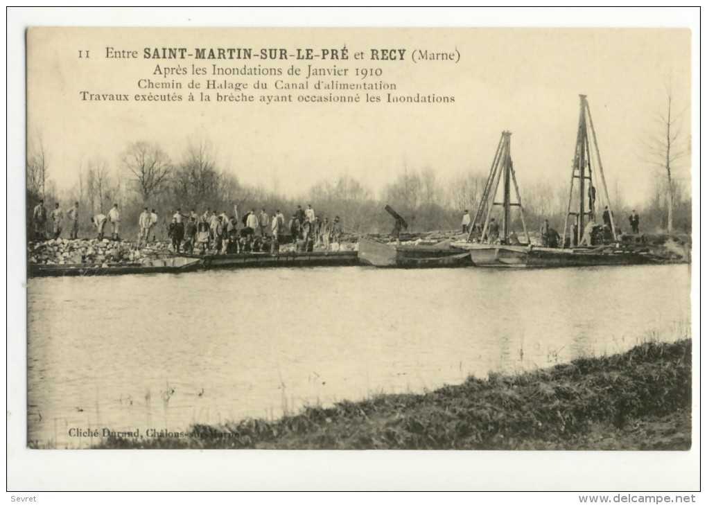 Entre SAINT-MARTIN-SUR-LE-PRE Et RECY. - Après Les Inondations De Janvier 1910. - Other & Unclassified