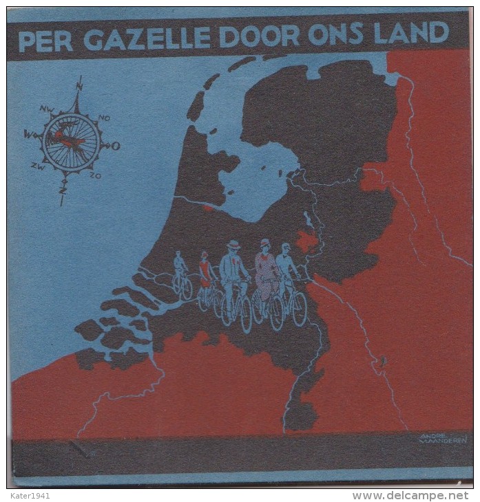 Wielersportboeken  Uitgave Gazelle Rijwielen  Per  Gazelle  Door Ons Land  Tekeningen André Vlaanderen - Otros & Sin Clasificación