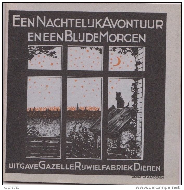 Wielersportboeken  Uitgave Gazelle Rijwielen  Een Nachtelijk Avontuur En Een Blijde Morgen  Tekeningen André Vlaanderen - Altri & Non Classificati