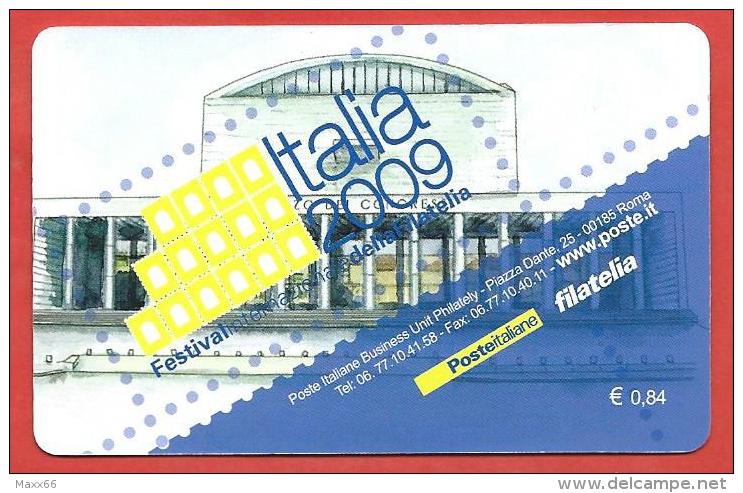 TESSERA FILATELICA ITALIA - 2008 - Festival Internazionale Della Filatelia Italia 2009 - 0,60€ - Tessere Filateliche