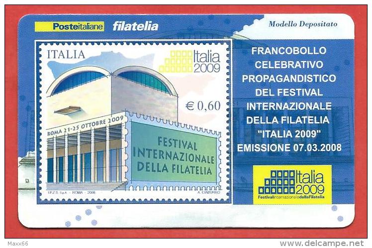TESSERA FILATELICA ITALIA - 2008 - Festival Internazionale Della Filatelia Italia 2009 - 0,60€ - Tessere Filateliche