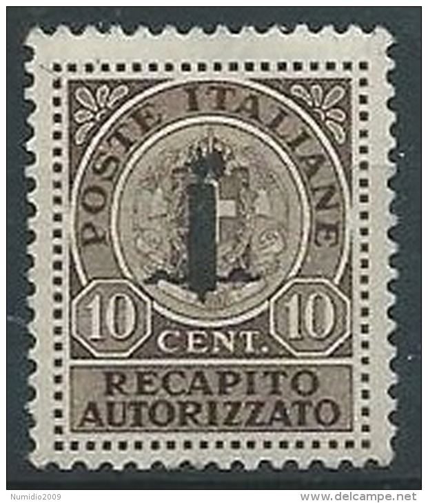 1944 RSI RECAPITO AUTORIZZATO 10 CENT MNH ** - T23 - Eilsendung (Eilpost)