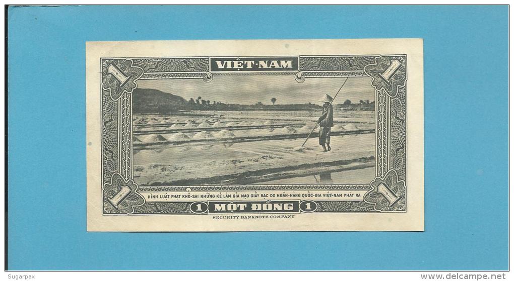 VIET NAM SOUTH - 1 DONG - ND ( 1955 ) - P 11 - SÉRIE 8-A - Woman Farm Worker / Rice Paddy Worker - VIETNAM - 2 Scans - Vietnam