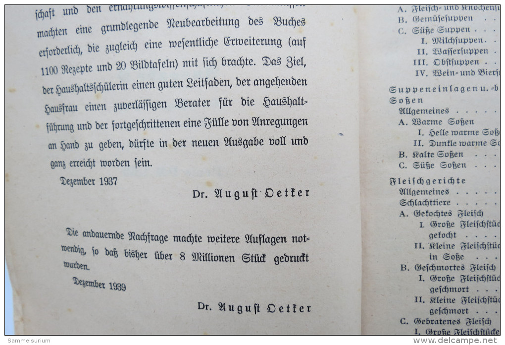 "Dr. Oetker Schul-Kochbuch" Ausgabe D Von 1939 - Comidas & Bebidas