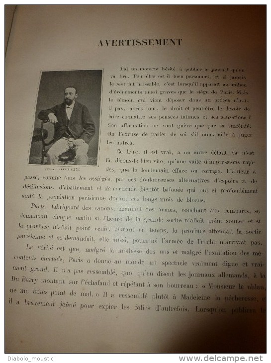 1871 PARIS assiégé 1870-1871 par J. Claretie avec nomb. illustrations dont couleurs:P. de Chavannes,Gustave Doré, etc..