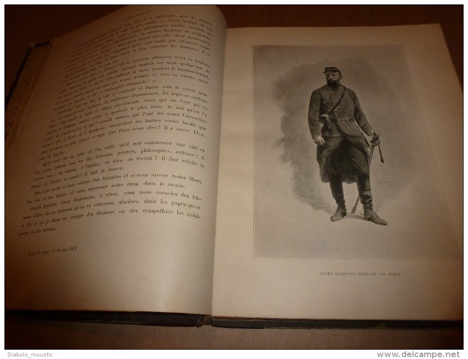 1871 PARIS assiégé 1870-1871 par J. Claretie avec nomb. illustrations dont couleurs:P. de Chavannes,Gustave Doré, etc..